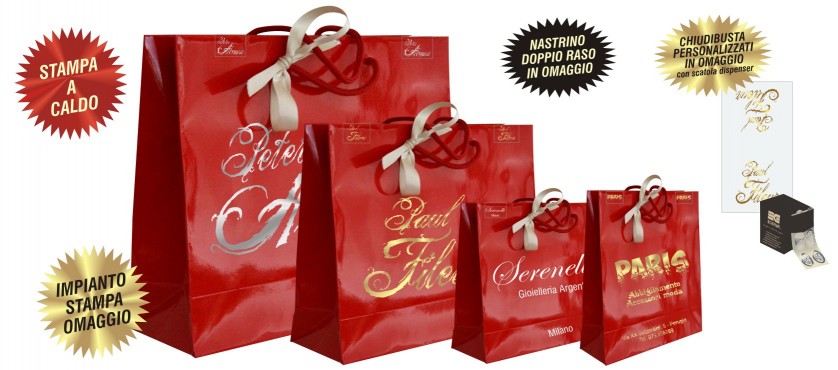 Shopper personalizzate LUSSO ROSSO LUCIDO EXTRA